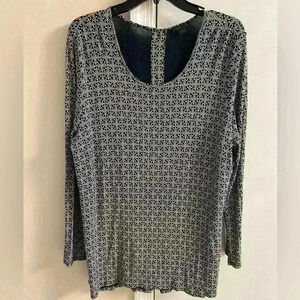 J Jill wearever collection tunic top faux button back long line. Large